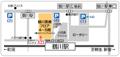 マロン薬局鶴川店　駐車場マップ